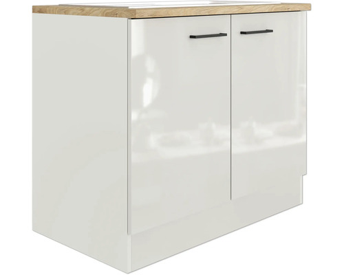 Waschbeckenunterschrank mit zwei Türen und einer Holzplatte