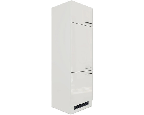 Weißer Badhochschrank mit Schubladen und Griffen