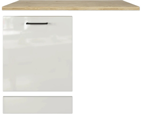Geschirrspülerblende Flex Well Lund lichtgra/rauchgrau Eiche matt 110x85x60 cm Küchenunterschrank mit Arbeitsplatte