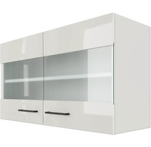 Hängeschrank mit Glastüren und Griffen