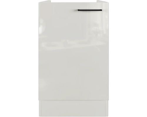 Spülenunterschrank Flex Well Lund lichtgrau/rauchgrau 50x82x57 cm mit Drehtür Küchenschrankfront mit Griff
