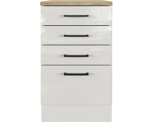 Kommode mit vier Schubladen und Holzplatte