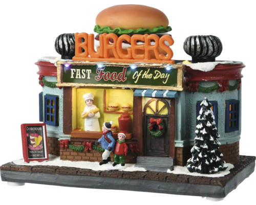 Weihnachsdeko Lumineo Burgerstand mit LED bunt