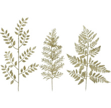 Drei dekorative Zweige mit Blättern