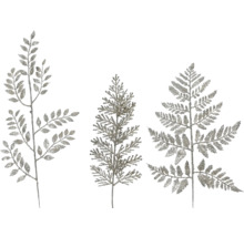 Drei dekorative Zweige mit Blattmuster