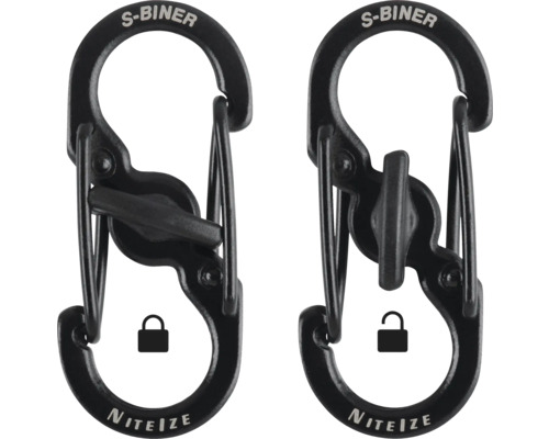 Nite Ize MicroLock schwarz 2 Stk. Karabiner aus Edelstahl