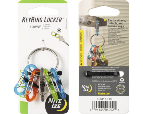 Nite Ize Keyring Locker mit S-Biners zum einfachen Befestigen, Abnehmen und Sichern von Schlüsseln