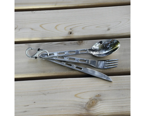 Campingbesteckset mit Karabinerhaken für den Outdoorbereich