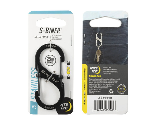 Nite Ize S-Biner Karabiner mit SlideLock Verschluss, Edelstahl