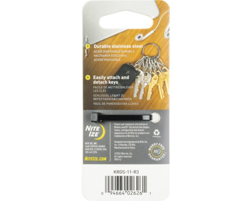 Nite Ize Key Rack Karabiner aus Edelstahl zum einfachen Anbringen und Abnehmen von Schlüsseln