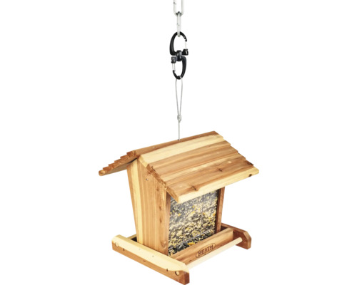 Vogelhaus aus Holz mit Aufhängung und Futter