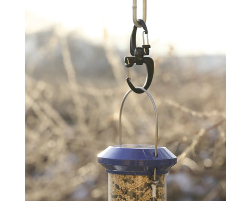 Vogelfutterspender mit Haken zur Aufhängung