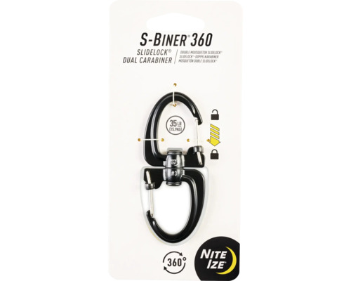 S-Biner 360 Dual Karabiner mit Schiebeverschluss, Tragkraft 15.9 Kilogramm