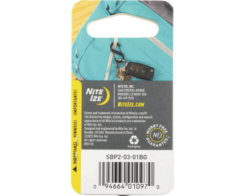 Verpackung eines Nite Ize Produkts mit Barcode