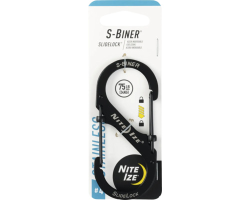 Nite Ize S-Biner Karabiner mit SlideLock Funktion, Tragkraft 34 Kilogramm