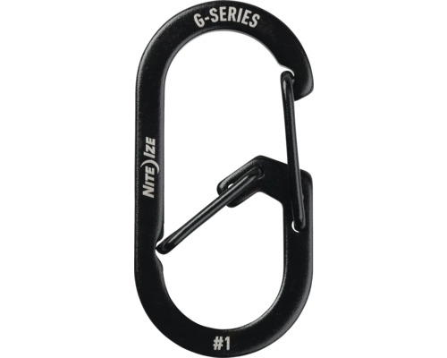 Nite Ize G-Series 2er Pack Doppelkammer Karabiner, schwarz Nite Ize G-Series Karabiner Größe 1