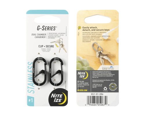 G-Series Karabiner mit Doppelkammer zum Befestigen und Sichern von Schlüsseln