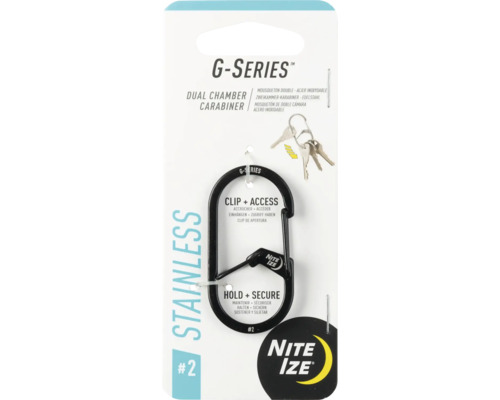 Nite Ize G-Series Karabiner mit Doppelkammer und Edelstahl