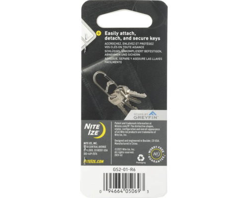 Nite Ize Schlüsselanhänger zum einfachen Befestigen, Abnehmen und Sichern von Schlüsseln