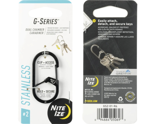 G-Series Karabiner mit zwei Kammern aus Edelstahl