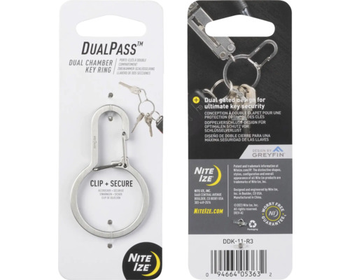 Nite Ize Dualpass Schlüsselanhänger mit zwei Kammern