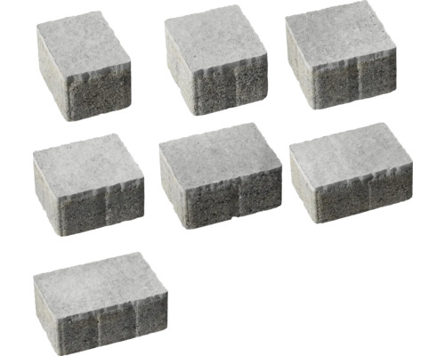 Sieben graue Pflastersteine