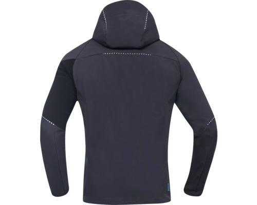 Rückansicht einer Funktionsjacke mit Kapuze