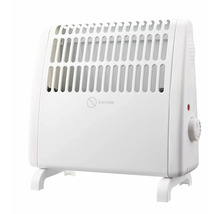 Weißer Heizkörper mit Gitter und Thermostat