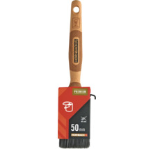 Flachpinsel mit Holzgriff, Borsten und 50 Millimeter Breite