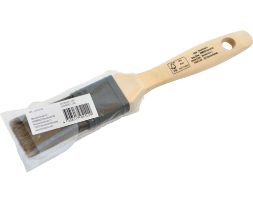 Flachpinsel mit Holzgriff in transparenter Verpackung