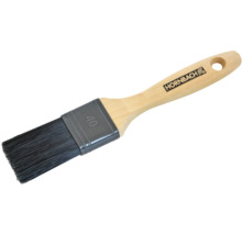Flachpinsel mit Holzgriff und Borsten, Breite circa 40 Millimeter