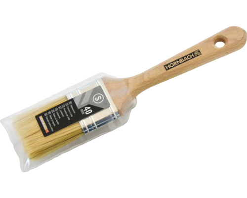Flachpinsel mit Holzgriff und 40 Millimeter Breite in Verpackung