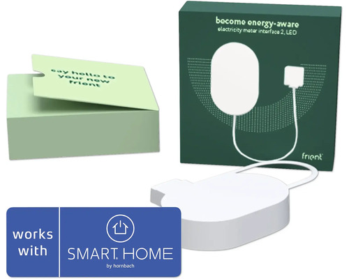 frient Electricity Meter Interface 2 LED (Zigbee) Zählerablesung Schnittstelle für Stromzähler mit LED-Impulsen - Kompatibel mit SMART HOME by hornbach Frient Stromzähler-Schnittstelle mit LED und Smart Home by Hornbach Zeichen