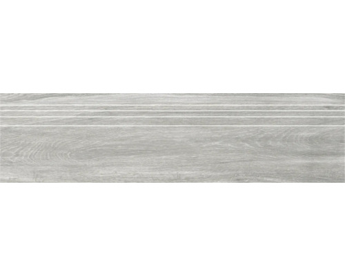 Feinsteinzeug Treppenstufe Mirava Bergen 120x29,5 cm grau matt rektifiziert