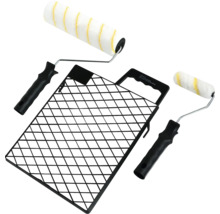 Farbroller-Set mit zwei Farbwalzen und einem Abstreifgitter