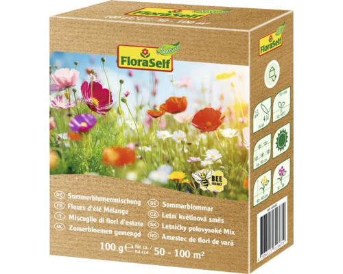 Blumenwiesensamen FloraSelf Nature 'Sommerblumenmischung' max. 100 m² FloraSelf Sommerblumenmischung Samenpackung für 50 bis 100 Quadratmeter