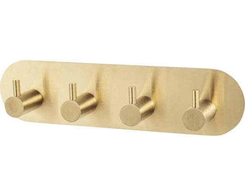 Hakenleiste Form & Style 4-fach rund zum Kleben gold matt