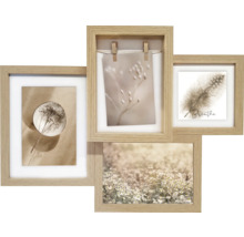 Bilderrahmen Collage Holz braun 45x33 cm 4 Fotos