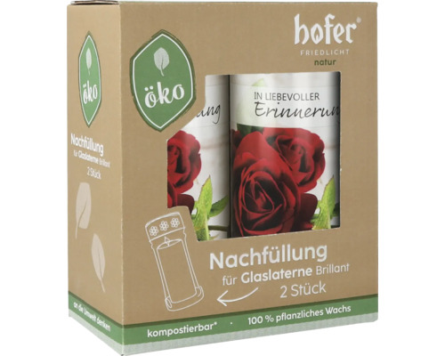 Grabkerze Nachfüllung 2er Set 14,9 cm