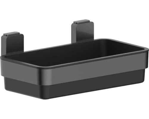 Duschkorb Reika Ovaro magnetisch 25x9,5x15 cm schwarz matt ohne Montageplatte Schwarzer Duschkorb mit Halterung zur Aufbewahrung von Badutensilien.