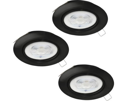 LED Einbauleuchte Eglo FAVAZZINA GU10 4,9 W 3-flammig Ø 85 mm schwarz IP 44 3 Stück ( 901758 )