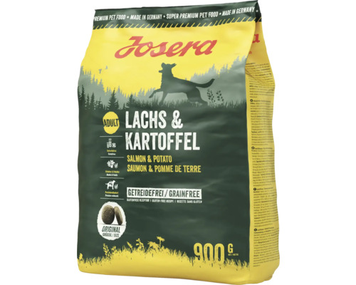 Hundefutter trocken Josera Lachs und Kartoffel Dog 900 g getreidefrei Josera Adult Lachsfutter mit Kartoffel in einer 900 Gramm Packung.