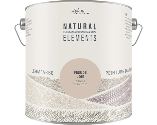 StyleColor NATURAL ELEMENTS Wandfarbe Freude rosa 2,5 L Farbeimer Natural Elements Lehmfarbe Altrose