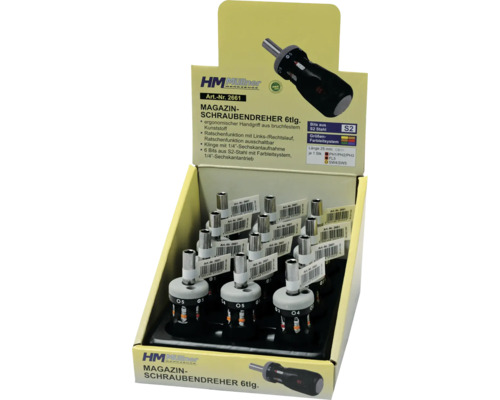 Magazin Schraubendreher Set mit sechs Teilen in Verkaufsverpackung