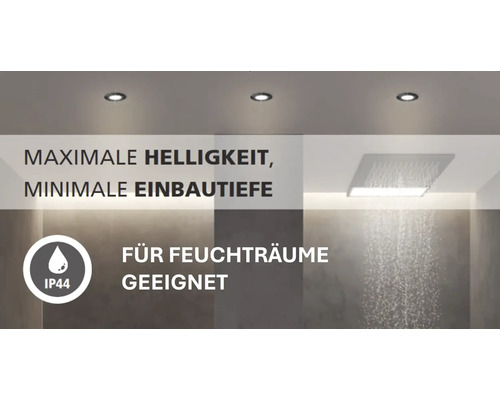 Einbauspots im Badezimmer mit Schutzart IP44