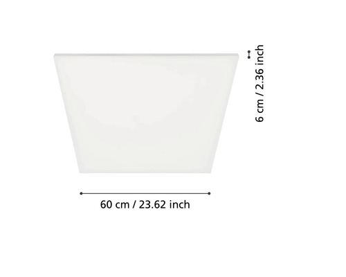 Quadratische LED-Deckenleuchte, 60 x 60 cm