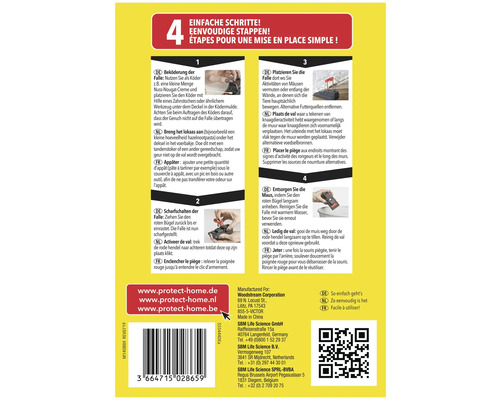 Anleitung mit vier Schritten für eine einfache Anwendung der Mausefalle