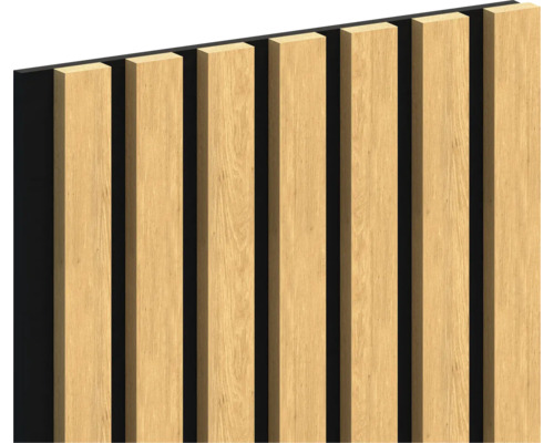 Holzpaneel mit vertikalen Lamellen zur Wandverkleidung