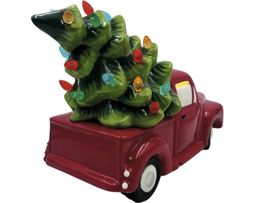 Dekorative LKW-Figur mit Weihnachtsbaum und Beleuchtung