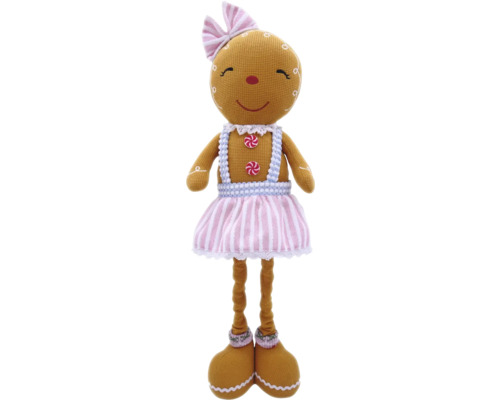 Weihnachtsdeko Lafiora Lebkuchenfigur weiblich 72 cm braun/pink